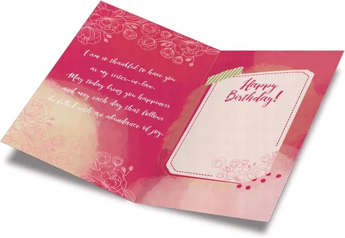 Miniatura 2 de Tarjeta de cumpleaños de Prime Greetings para cuñada, fabricada en Estados Unidos, ecológica, cartulina gruesa con sobre premium 5in x 7.75in