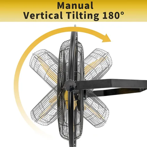 Miniatura 4 de HiCFM Ventilador de pared con control remoto de 20 pulgadas, ventiladores de pared oscilantes de alta velocidad de 5100 CFM de 3 velocidades