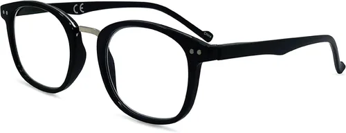 In Style Eyes Gafas de lectura modernas, montura completa, estilo ovalado clásico, marco ligero con bisagras de resorte de metal, color negro, 1.0 x