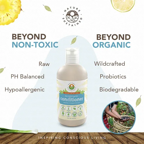 Miniatura 4 de Nature Sustained Acondicionador orgánico – Acondicionador natural hipoalergénico, sin químicos, sin sulfatos para cabello seco o dañado, fórmula