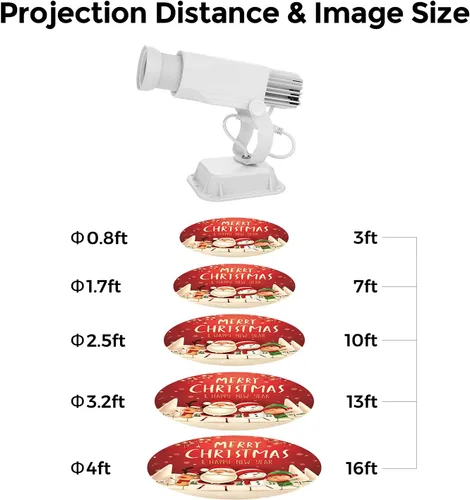 Miniatura 2 de HILITING - Proyector LED GOBO de 30 W, proyector de logotipo publicitario de 2400 lúmenes, incluye GOBO de vidrio personalizado, logotipo Blanco