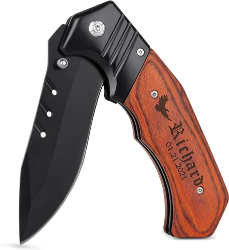 Miniatura 7 de Cuchillo de bolsillo grabado personalizado para hombres, cuchillo con nombres personalizados, idea para papá, novio, él, marido, hijo, día