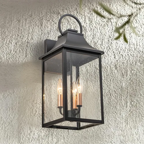 Miniatura 10 de Aplique de pared grande para exteriores, accesorios de luz exterior negro mate para casa, luces exteriores impermeables para porche o patio, montaje