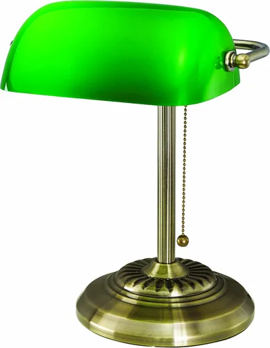 Miniatura 8 de V-LIGHT - Lámpara CFL de escritorio estilo tradicional de banquero, Bronce antiguo