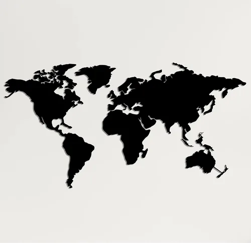 Miniatura 10 de DEKADRON Arte de pared de metal, mapa del mundo de metal, continentes de Asia, Europa, América y Australia, decoración de pared de metal, letrero