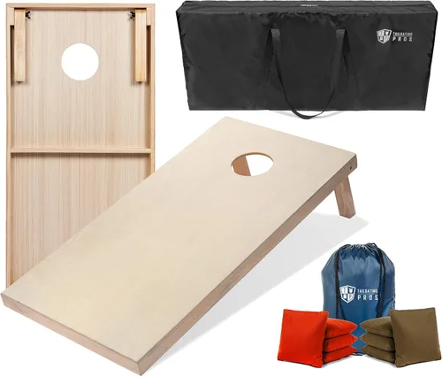 Miniatura 21 de Tailgating Pros Tablas para juego de cornhole - 4 x 2 pies y 3 x 2 pies. Juego de cornhole con estuche de transporte y juego de 8 bolsas de maíz