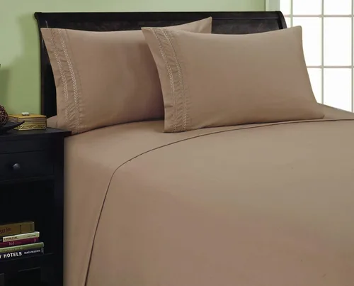 Miniatura 5 de Elegant Comfort 1800 Premier Chain Design - Juego de sábanas de 4 piezas, lujoso, sedoso, suave, resistente a las arrugas y a la decoloración
