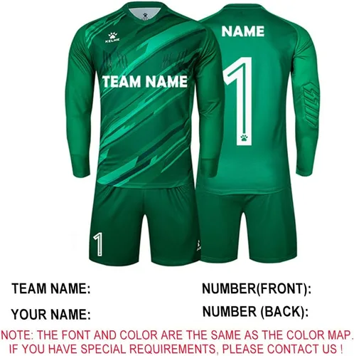Miniatura 8 de KELME Camiseta y pantalones cortos acolchados de portero para hombre, camisas y pantalones de portero de fútbol juvenil, kit de uniforme de portero