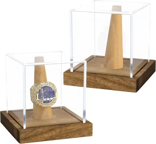 Miniatura 19 de Hooqict Paquete de 4 Estuche de Exhibición de Sóftbol de Acrílico Estuche de Exhibición de Sóftbol Transparente Soporte Protegido contra UV Estuche