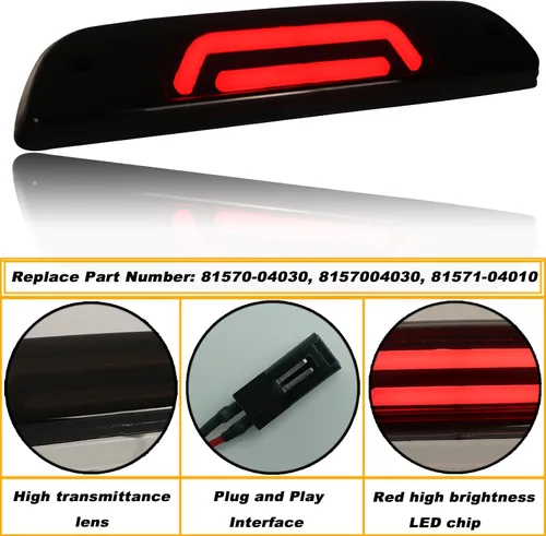 Miniatura 4 de Luces de freno de montaje alto LED de montaje alto, ensamblajes de tercera luz de freno compatibles con Toyota Tacoma Truck 1995-2015 luz trasera