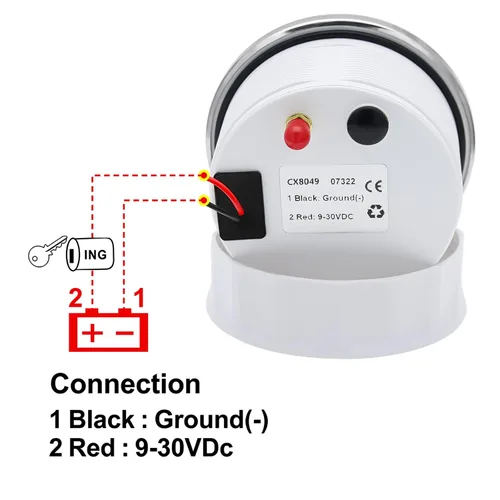 Miniatura 6 de Velocímetro GPS de 3-3/8" 85mm, Velocímetro GPS para embarcaciones, odómetro impermeable, antena negra, pantalla TFT, mph, nudos y km/h digitales