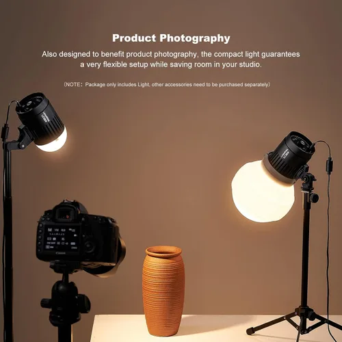 Miniatura 6 de Godox Litemons - Luz LED de mesa con soporte y cable de alimentación, 3200K-6500K 38W luz de video LED bicolor, CRI 95+/TLCl 96+, 11 efectos de luz
