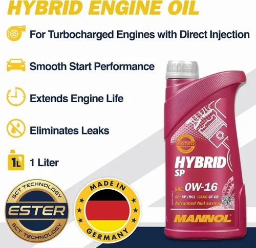 Miniatura 7 de SP 0W-16 - Aceite de motor sintético completo por Mannol, aceite de motor 0W16, aceite de motor sintético, aceite de automóvil, aceite de 1 litro