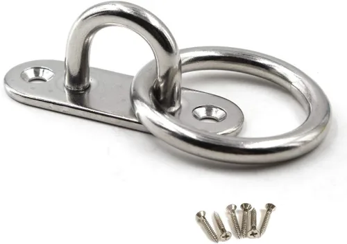 Miniatura 7 de M5 - Gancho de techo para placa de ojo de acero inoxidable 304, resistente para colgar (paquete de 6, tornillos incluidos)