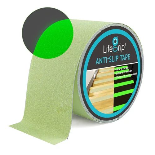 Miniatura 23 de Lifegrip - Cinta de tracción antideslizante, 4 pulgadas x 38 pies, mejor agarre, fricción, adhesivo abrasivo para escaleras, peldaños de pisada