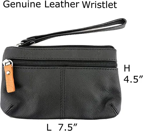 Miniatura 4 de SILVERFEVER Cartera de cuero de vaca con detalle de costura batida