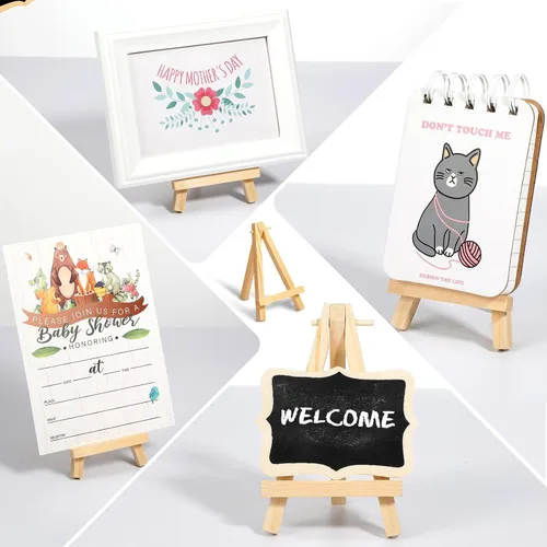 Miniatura 7 de Mimorou 100 soportes de caballete de madera pequeños, caballetes de lona de madera, para manualidades, trípode, pintura, soporte de mesa