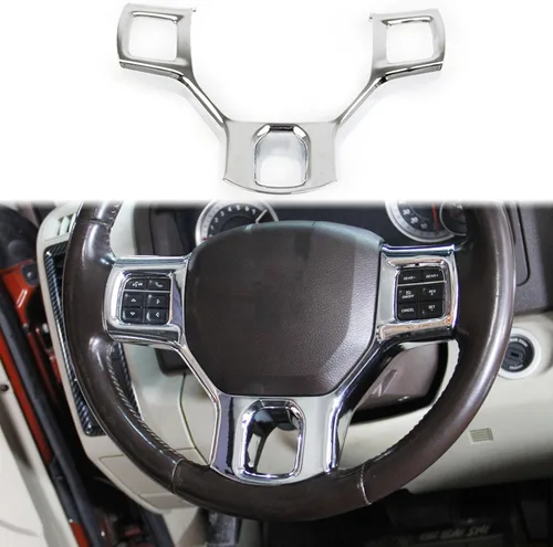 Miniatura 6 de Cubierta interior del volante para Dodge RAM 1500 2500 3500 2011-2018 accesorios (patrón de fibra de carbono)