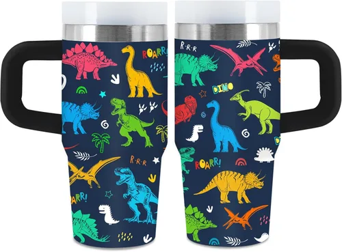 Miniatura 19 de Vaso de 405 ml para niños con alfabeto de animales con asa, popote y tapa, vaso aislado de acero inoxidable, cosas con letras del abecedario