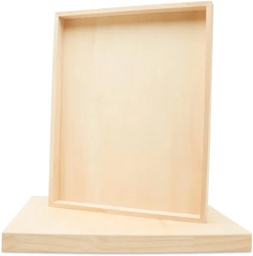 Miniatura 24 de Panel de pintura de abedul de 11 x 14 x 1-1/2 pulgadas, paquete de 3 tableros de lienzo de madera para pintar, carteles en blanco para manualidades