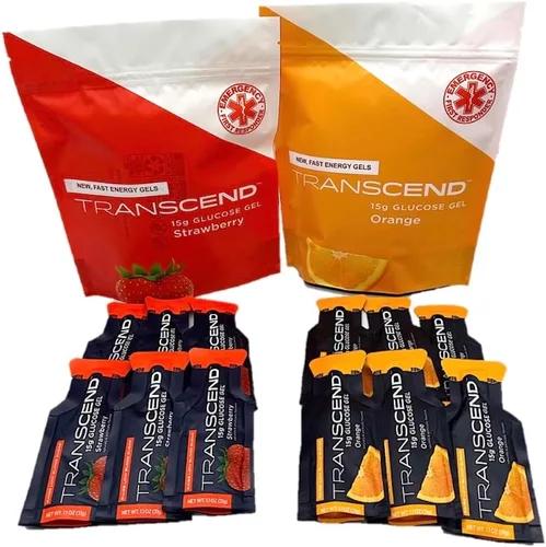 Miniatura 4 de Transcend - Gel de glucosa (0.53 oz) - Surtido de naranja y fresa (12)