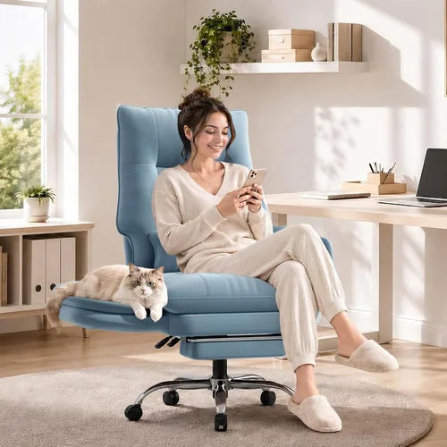 Miniatura 7 de Silla de oficina Criss Cross, reposabrazos abatibles para mascotas y sentarse con patas cruzadas, silla ergonómica ejecutiva