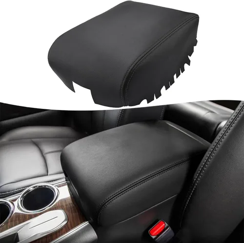 KBH Cubierta de Repuesto para Consola Central para Infiniti QX60 / JX35 y Nissan Pathfinder 2013-2020, Cuero Vinílico, Tapicería para Reposabrazos