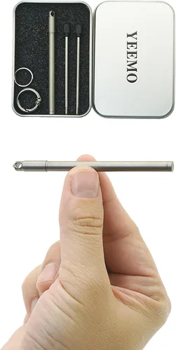 Miniatura 10 de Mini bolígrafo, bolígrafo EDC de titanio no tóxico con llavero, bolígrafo pequeño compacto y elegante
