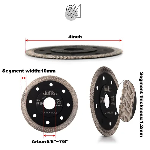 Miniatura 2 de 5 unids/lote 4 "Super Thin Mesh Turbo Blade Porcelana Azulejo Sierra Corte para Granito Mármol