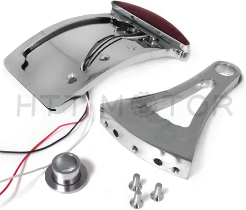 Miniatura 14 de MT301-A-BK Soporte de matrícula curvado lateral negro con luz LED de freno trasera, 7/8 pulgadas o 1 pulgada de ejes, compatible con Suzuki Kawasaki