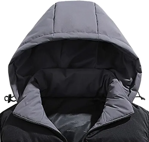 Miniatura 5 de Chaleco de invierno para hombre, acolchado, sin mangas, con capucha extraíble, informal, con cremallera y cálido.
