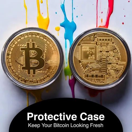 Miniatura 6 de Moneda de Bitcoin Edición de Coleccionista - Criptomoneda conmemorativa coleccionable en caja protectora de acrílico - Perfecta para entusiastas
