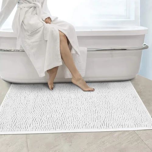 Miniatura 30 de Alfombras de baño Secura, 47 x 28 pulgadas, extra suaves y gruesas, alfombra de baño absorbente de agua, lavable a máquina, alfombras de baño Azul