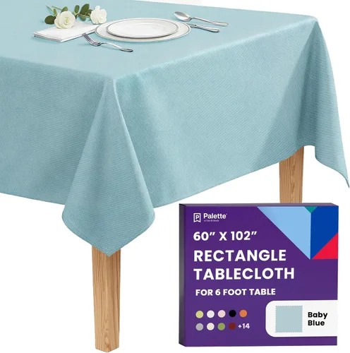 Miniatura 142 de Gee Di Moda - Mantel rectangular de 60 x 84 pulgadas – Mantel rectangular de poliéster lavable para mesa de 5 pies