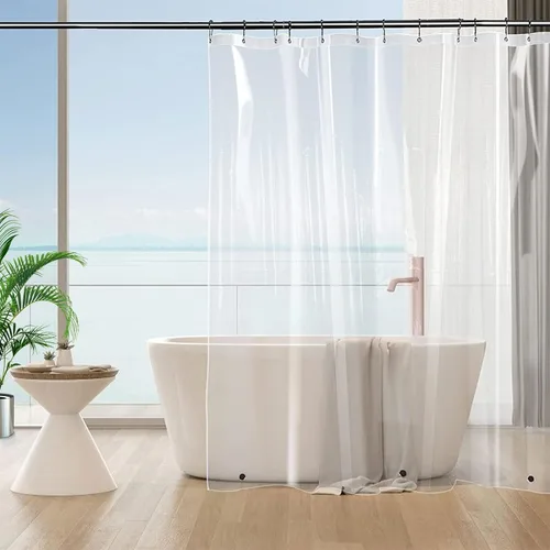Miniatura 8 de Cortina de ducha corta transparente de 60 pulgadas de largo, forro de cortina de ducha corta de plástico EVA 7G, 60 pulgadas de largo para baño