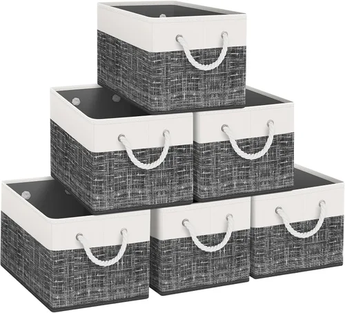 Miniatura 14 de Fab totes Contenedores de almacenamiento [2 unidades], cestas de almacenamiento plegables para organizar juguetes, libros, estantes, armario, caja