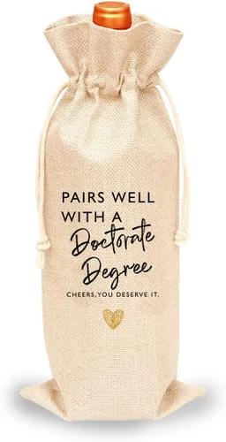 Miniatura 5 de Toctose Regalo de graduación de doctorado - Bolsa de vino para él, ella, hijo, hija o amigo - GDWB014
