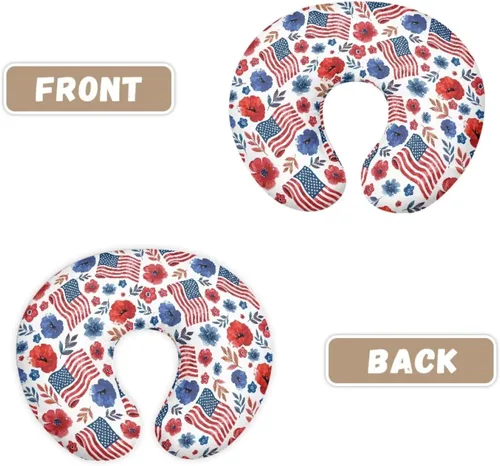 Miniatura 5 de American Flag Floral Nursing Pillow for Breastfeeding, Soft and Supportive Breastfeeding Pillow for Mom and Baby, Feeding Pillow with Removable