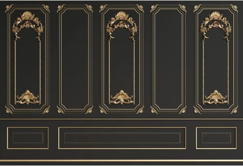 Leyiyi - Telón de fondo de 152 x 91 cm con marco europeo estilo vintage dorado y negro, diseño de casa moderna francesa, castillo, cementerio,