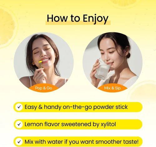 Miniatura 7 de DONGKOOK Vita Pop - Polvo coreano de vitamina C de 2,000 mg sin azúcar, vitamina D y barra de biotina, bebida de limonada, suplementos de vitamina