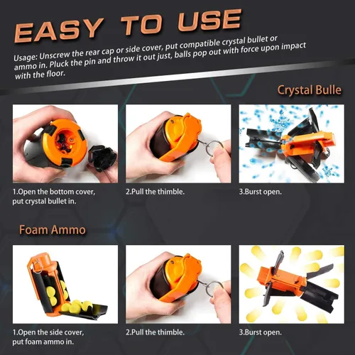 Miniatura 2 de Ruibytree CS Juguete táctico de plástico para Nerf Rival Battle Game, cs Foam Bullet Ball G renade (2 paquetes)
