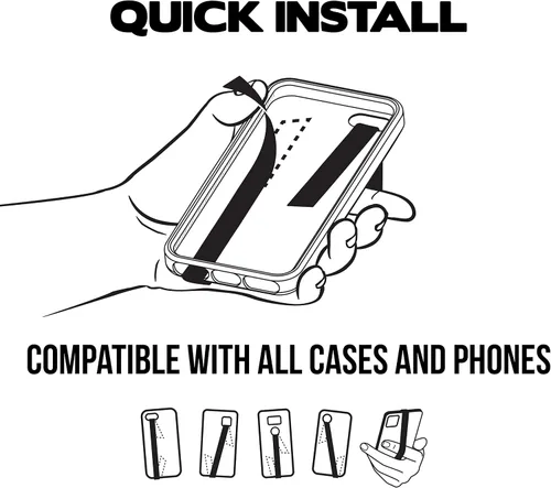 Miniatura 9 de Phone Loops Soporte elástico de silicona para teléfono, correa de mano, ligero, delgado y agarre discreto Negro