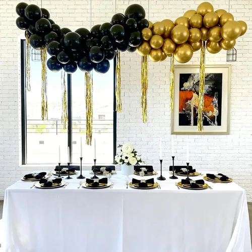 Miniatura 6 de 100 globos negros pequeños de 5 pulgadas, kit de mini globos negros de 5 pulgadas para Halloween, aniversario, cumpleaños, Año Nuevo, decoraciones