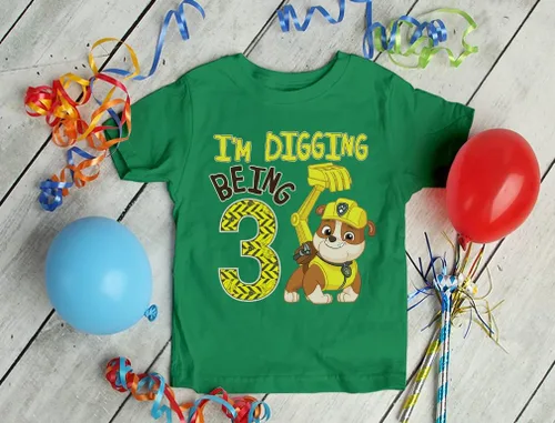 Miniatura 4 de Paw Patrol Rubble Digging - Camiseta de 3 años para niños pequeños