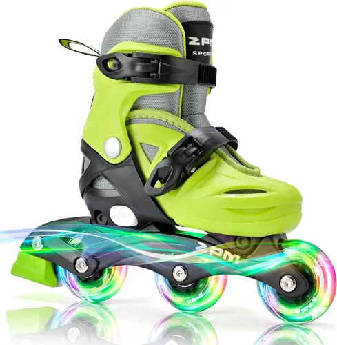 Miniatura 16 de 2PM SPORTS Patines en línea para niños y niñas de 4 a 8, 6 a 12 años, con ruedas iluminadas, cuchillas ajustables para niños y jóvenes principiantes