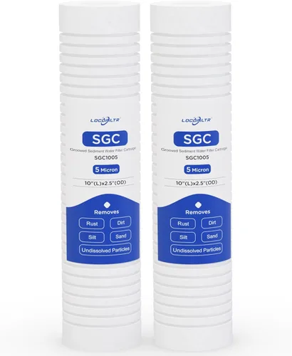 Miniatura 11 de Whole House - Cartucho de filtro de agua de pozo de sedimentos ranurado de 5 micrones de 2.5 x 10 pulgadas para AP110, WHKF-GD05, AO-WH-PREV-R2