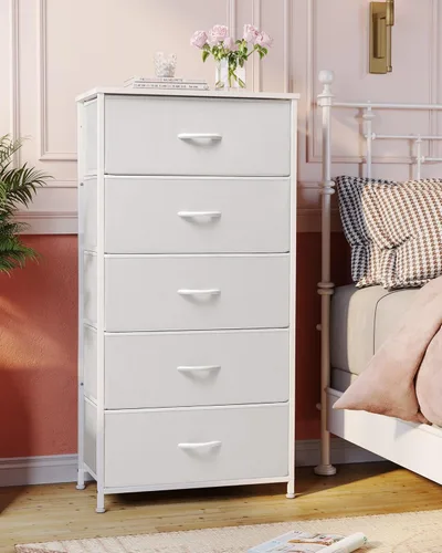 Miniatura 2 de Crestlive Products Torre alta de vestidor para dormitorio, torre de almacenamiento vertical - Cómoda ancha de tela y cajones para armario, pasillo
