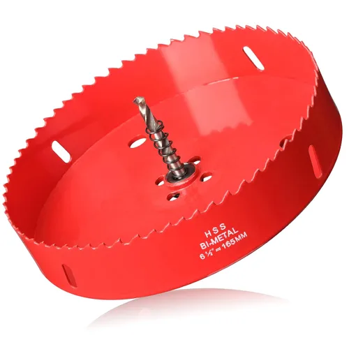 Miniatura 12 de Sierra de agujero de 4 1/8” (105mm) para madera y plástico, broca de corte de núcleo de sierra de agujero HSS bimetálica para paneles de yeso, Rojo