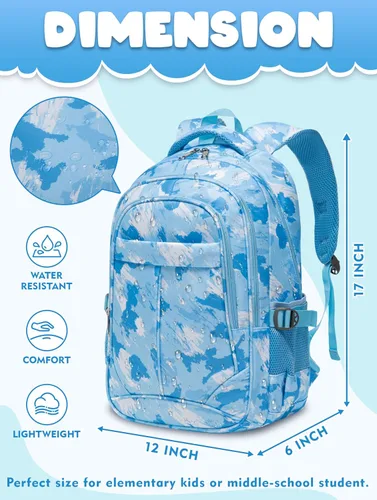 Miniatura 41 de BLUEFAIRY - Mochilas para niños y niñas, escuela primaria, jardín de niños