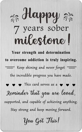 Miniatura 7 de TGCNQ Regalos de sobriedad de 1 mes - Regalos de recuperación para mujeres y hombres - Tarjeta de metal de aniversario sobrio de 30 días